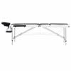 3-Zone Folding Massage Table, Portable Aluminum Black White Therapy Bed for Professional Spa Salon Home Use, Adjustable Headrest, Comfortable Cushion view 3