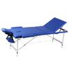Blue Folding Massage Bed, 3 Zones Portable Foldable Spa Therapy Table with Adjustable Headrest, Sturdy Aluminum Frame for Professional Salon & Home Use view 1