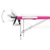 2-Zone Foldable Massage Table, Portable Spa Therapy Bed with Adjustable Headrest, Aluminum Frame for Professional Salon & Home Use, White & Pink view 4