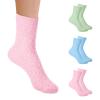 3 Pairs Moisturizer Socks Coral Aloe Socks Non Slip for Dry Feet Cracked Heel Spa Sleeping Travel Lounge Wear Stress Relief Gifts Repairing (Pink, Green, Blue) view 1