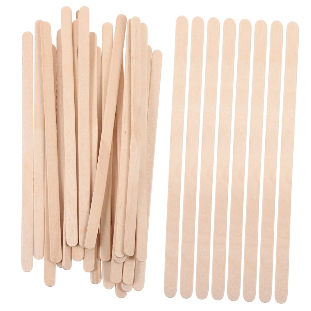 FOYTOKI 100Pcs Wooden Waxing Sticks Durable Hair Removal Applicators for Waxing Eyebrow Shaping Body Use Thick Rounded Edges Essential Hair Removal Tool