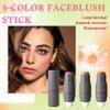 3PCS Blush Stick for Cheeks,Multi-use Solid Matte Makeup Stick Blush Cream for Cheek Eyes and Lips Tint,Moisturizing Tinted Cream Blush,Natural Blendable Cheek Blusher with 3 Makeup Sponges A3 view 2