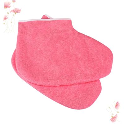 WRITWAA 2 Pairs of Wax Therapy Foot Covers Moisturizing Paraffin Therapy Socks for Beauty Care Soft Cloth Design for Dry Feet for Relaxing