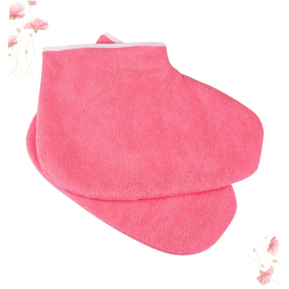 WRITWAA 2 Pairs of Wax Therapy Foot Covers Moisturizing Paraffin Therapy Socks for Beauty Care Soft Cloth Design for Dry Feet for Relaxing