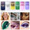 Gold Body Glitter Stick, Mardi Gras Glitter Makeup Yellow Face Paint, Eye Lip Hair Nails Body Glitter for Women Kids,Mermaid Chunky Waterproof Glitter, Festival Rave Accessories view 2
