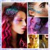 Gold Body Glitter Stick, Mardi Gras Glitter Makeup Yellow Face Paint, Eye Lip Hair Nails Body Glitter for Women Kids,Mermaid Chunky Waterproof Glitter, Festival Rave Accessories view 3