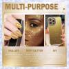 Gold Body Glitter Stick, Mardi Gras Glitter Makeup Yellow Face Paint, Eye Lip Hair Nails Body Glitter for Women Kids,Mermaid Chunky Waterproof Glitter, Festival Rave Accessories view 4