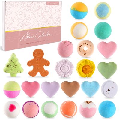 Christmas Advent Calendar 2025 for Women Bath Bombs & Shower Steamers Mix Set 24 Days Countdown Calendar Bath Spa Gifts