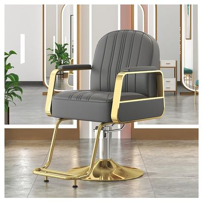 Adjustable Barber Chair, 360 Swivel Professional Salon Chair with Footrest, Beauty Hydraulic Shaving Styling Hairdresser's Chair,Gray,A