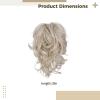 10 Inch High-Temp Synthetic Gray Gold Curly Ponytail Clip, Stylish Bun Extension For Women view 2