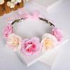 Rose Flower Crown Floral Wreath Headband Flower Headpiece Hair Accessories for Wedding Photo Shoot Festivals view 1