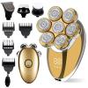7D Floating Head Shaver for Bald Men,IPX7 Waterproof Shaving Grooming Kit,5 in 1 Men's Electric Razor,Dry/Wet Shaver for Home/Travel,Nice Trimmer Gift for Dad,Husband,Boyfriend view 1