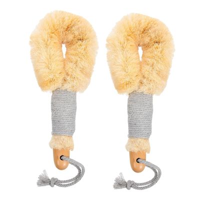 ASAKKURA 2pcs Natural Sisal Exfoliating Body Scrubber with Handle for Deep Cleansing for Daily Skin Care and Massaging Showers for All Skin Types