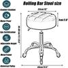 Adjustable Metal Titanium Gold Rolling Stool - Beauty Salon Round Swivel Chair, Work with Wheels and 5 Claw Base White view 2