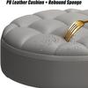 Adjustable Metal Titanium Gold Rolling Stool - Beauty Salon Round Swivel Chair, Work with Wheels and 5 Claw Base White view 4
