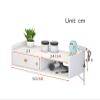 Wall Mounted Table, Wall Mount Salon Station Beauty Salon Stations Table with Drawer, Bathroom Organizer with Hair Dryer Holes,for Beauty Salon or SPA, Barber Shop, Home & Bathroom(White Marble Patter view 2