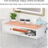 Wall Mounted Table, Wall Mount Salon Station Beauty Salon Stations Table with Drawer, Bathroom Organizer with Hair Dryer Holes,for Beauty Salon or SPA, Barber Shop, Home & Bathroom(White Marble Patter view 3