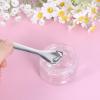 2Pcs Cosmetic Spatula, Mini Metal Makeup Spatula Reusable Cosmetic Cream Spatulas Spoon Skincare Scoop Applicator Multi-functional Facial Applicator Tool for Mixing and Sampling Face Eye Cream, Silver view 4