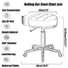 Adjustable Rolling Stool Round Swivel Chair with Wheels, Metal Titanium Gold 5 Claws, Home Work Makeup Salon Spa (Orange) view 3