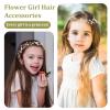 Bremorou Flower Girl Headpiece Princess Flower Crystal Headpiece Flowers Girl Crown Gold Bridal Hair Accessories for Women Girls Bride Wedding First Communion Photography Festival Gifts view 3