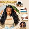 100% Human Boho Braiding Hair 120g 16inch Deep Wave Bulk Boho Hair for Braiding Curly Bundles Human Hair for Boho Braids Wet and Wavy Braiding Hair Extension No Weft 3 Bundles/Pack view 3