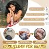 100% Human Boho Braiding Hair 120g 16inch Deep Wave Bulk Boho Hair for Braiding Curly Bundles Human Hair for Boho Braids Wet and Wavy Braiding Hair Extension No Weft 3 Bundles/Pack view 4