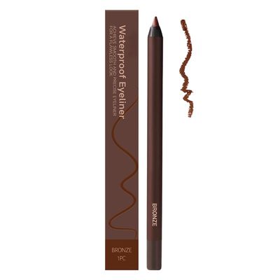 24 Hr Waterproof Eyeliner Duo Sharpenable Eye Pencil, 2025 Upgrade Persona Eyeliner Pencil Waterproof, Long Lasting Eye Liner for Daily Makeup, No Smudging, Fading, Smooth And Easy To Color (Bronze)