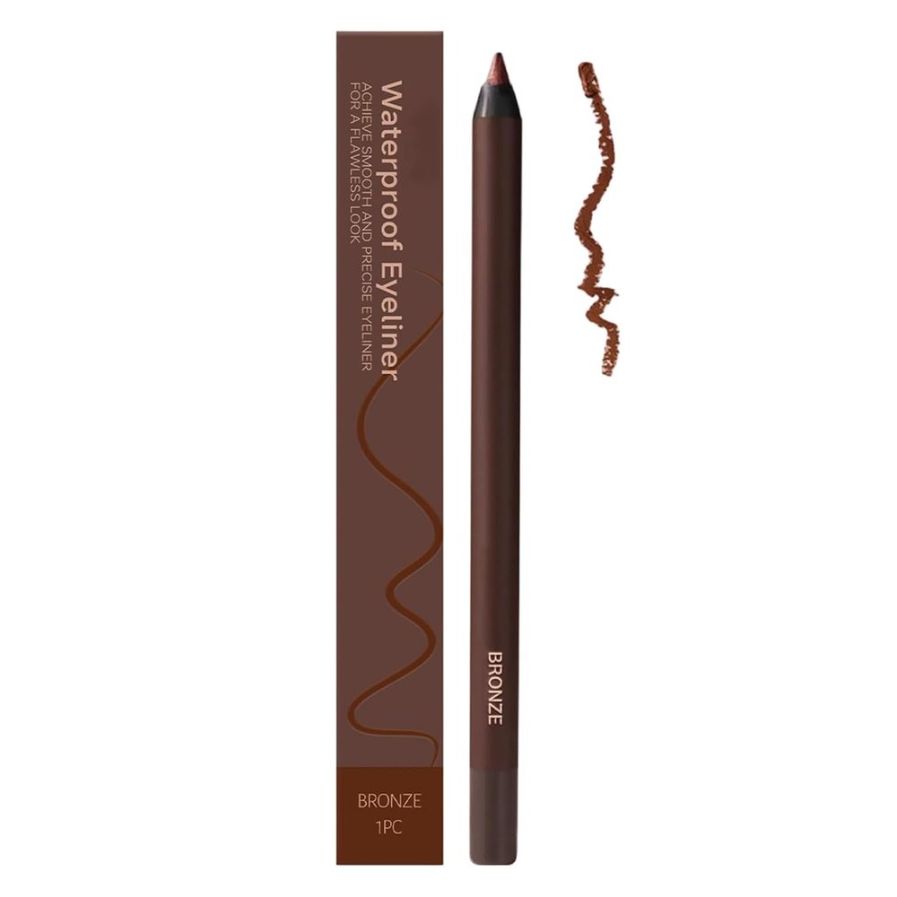24 Hr Waterproof Eyeliner Duo Sharpenable Eye Pencil, 2025 Upgrade Persona Eyeliner Pencil Waterproof, Long Lasting Eye Liner for Daily Makeup, No Smudging, Fading, Smooth And Easy To Color (Bronze)