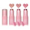 3 Colors Blush Stick with Makeup Sponges,Matte Solid Cream Blush,Multi-Use Blush Stick for Cheeks,Lips and Eye,High Pigmented Makeup Sticks Set A2 view 1
