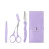 Professional 4-in-1 Eyebrow Grooming Kit | Eyebrow Clip, Eyebrow Scissors, Eyebrow Trimmer Scissor with Travel Leather Case Anti-Scratch Safety Hair Removal Eyebrow Scissors Makeup Tool view 1