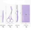 Professional 4-in-1 Eyebrow Grooming Kit | Eyebrow Clip, Eyebrow Scissors, Eyebrow Trimmer Scissor with Travel Leather Case Anti-Scratch Safety Hair Removal Eyebrow Scissors Makeup Tool view 2