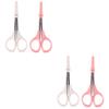 LIOOBO 2-Pack 4-Inch Stainless Steel Eyebrow Grooming Scissors Set Curved and Straight Design with Safety Covers for Precise Brow Shaping and Eyelash Trimming view 1