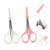 LIOOBO 2-Pack 4-Inch Stainless Steel Eyebrow Grooming Scissors Set Curved and Straight Design with Safety Covers for Precise Brow Shaping and Eyelash Trimming view 2