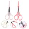 LIOOBO 2-Pack 4-Inch Stainless Steel Eyebrow Grooming Scissors Set Curved and Straight Design with Safety Covers for Precise Brow Shaping and Eyelash Trimming view 4