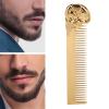 Vomeko Skull Design Pocket Comb 5.8 Zinc Alloy AntiStatic Beard Mustache Comb for Men, Travel Hair Styling Tool (GoldBlack) (Gold) view 3