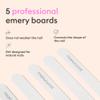 5 Pack Nail Files Professional - Emery Boards for Nails - Double Sided 100/180 - Reusable Nail File Set - Finger Nail Files for Women - Respects The Nail Plate view 2
