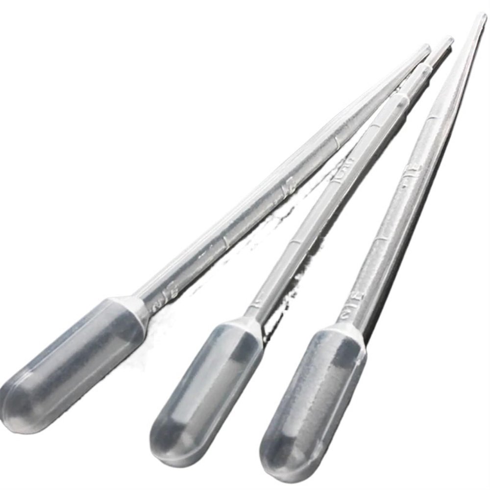 100pcs/pack Plastic Disposable Graduated Pipette Dropper Polyethylene Makeup Tools Lab 0.1/0.2/0.5/1/2/3ml (2ml Length 145mm)