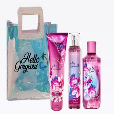 Be Enchanted - White Barn Bath Body/Work - 3 Piece Bundle - Premium Beauty - Full Size and Hello Gorgeous Gift Bag (Packaging May Vary)