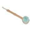 Bamboo Long Handle Silicone Massage Bath Brush with Lanyard for Back, Shoulder, Waist Cleaning view 1