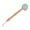 Bamboo Long Handle Silicone Massage Bath Brush with Lanyard for Back, Shoulder, Waist Cleaning view 2
