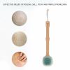 Bamboo Long Handle Silicone Massage Bath Brush with Lanyard for Back, Shoulder, Waist Cleaning view 4