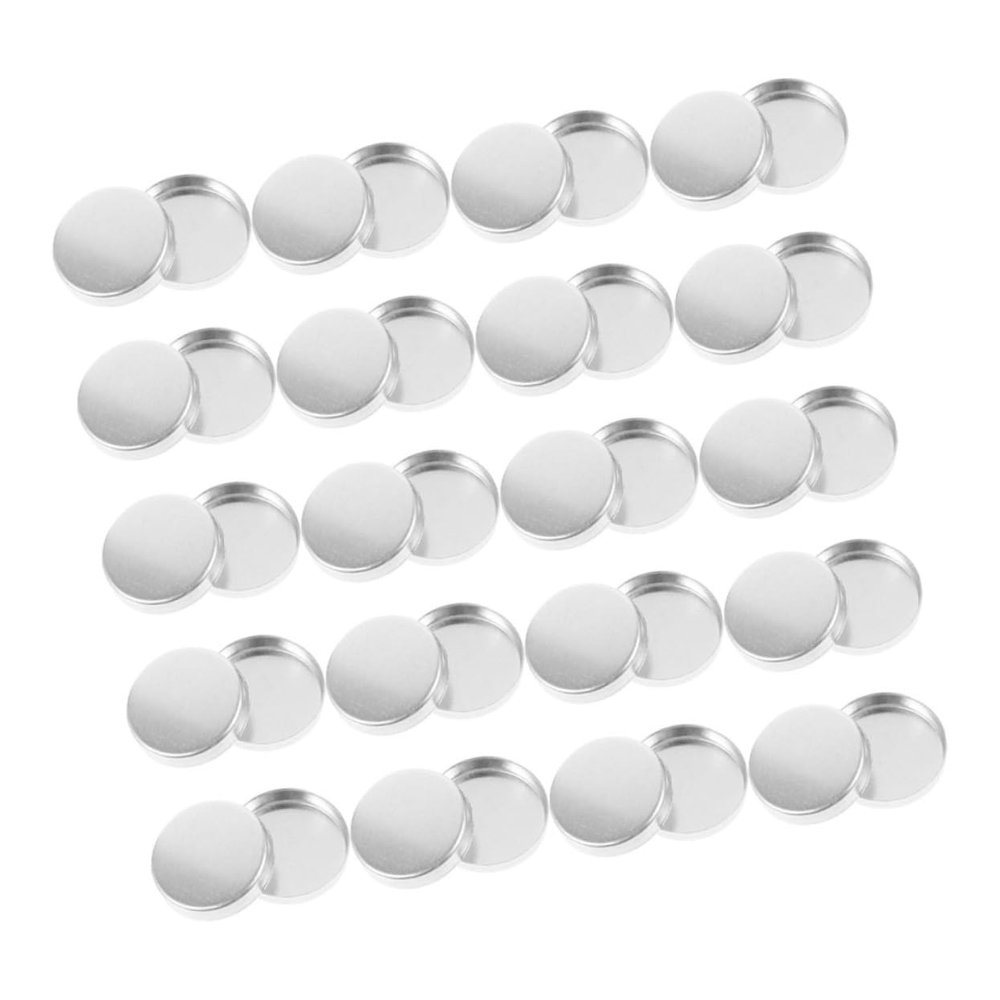 WOONEKY 30pcs Small Round Empty Makeup Pans for Eyeshadow and Lip Balm Refillable Cosmetic Containers DIY Palette for Women Portable and Sturdy Design for Makeup Artists and Personal Use