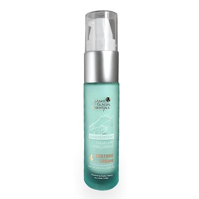 Alaska Glacial Squalane + Hyaluronic Restore Cream for Sensitive & Combo Skin | Deeply Hydrates, Firms, Softens Fine Lines | Lightweight Moisturizer  8g Travel Size
