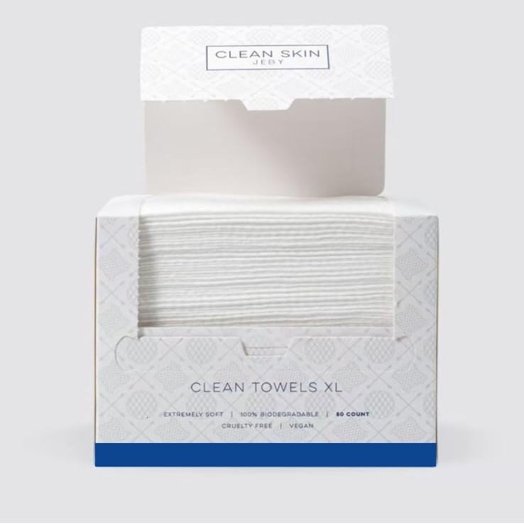 Clean Skin Face Towel XL, disposable face towel, Makeup Remover, Ultra Soft, Hipoalergenic towels, 50 Ct, 1 Pack