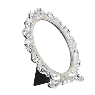 DEARMAMY Luxury Tabletop Makeup Mirror Vintage Design Compact Lights Magnification