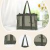 WeiLaiKeQi Mesh Shower Tote Bag Shower Organizer Quick Dry Portable for Accessories Gym, Green view 4
