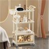 Ejmpsgw Rolling Beautician Cart, Cosmetic Storage Cart with Wheels, Salon Cart with Hanging Basket and Cleansing Basin for Home, Salon, Beauty Salon(40.9in)