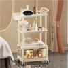 Ejmpsgw Rolling Beautician Cart, Cosmetic Storage Cart with Wheels, Salon Cart with Hanging Basket and Cleansing Basin for Home, Salon, Beauty Salon(40.9in) view 2