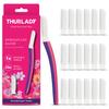 THURLADY Face Razors for Women Dermaplaning, 1 Handle + 19 Refills, Fuchsia view 1