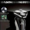 6D Electric Shaver, 3-Head Floating Design, Wet/Dry, Dual-Ring Foil, Removable Blade Head, Rechargeable, Black/Silver view 3